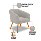 Namoradeira E 2 Poltronas Pé Palito Castanho Stella Bouclê D0