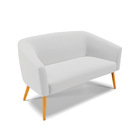 Namoradeira E 2 Poltronas Pé Palito Castanho Stella Linho Cin