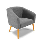 Namoradeira E 2 Poltronas Pé Palito Castanho Stella Linho D03