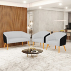 Namoradeira E 2 Poltronas Pé Palito Castanho Stella Preto/lin