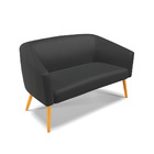 Namoradeira E 2 Poltronas Pé Palito Castanho Stella Sintético