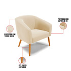 Namoradeira E 2 Poltronas Pé Palito Castanho Stella Suede Beg