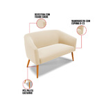 Namoradeira E 2 Poltronas Pé Palito Castanho Stella Suede Beg