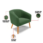 Namoradeira E 2 Poltronas Pé Palito Castanho Stella Suede D03