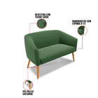 Namoradeira E 2 Poltronas Pé Palito Castanho Stella Suede D03