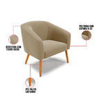 Namoradeira E 2 Poltronas Pé Palito Castanho Stella Suede D03