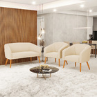 Namoradeira E 2 Poltronas Pé Palito Castanho Stella Suede D03