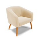 Namoradeira E 2 Poltronas Pé Palito Castanho Stella Suede D03