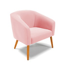 Namoradeira E 2 Poltronas Pé Palito Castanho Stella Suede D03