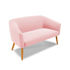 Namoradeira E 2 Poltronas Pé Palito Castanho Stella Suede D03