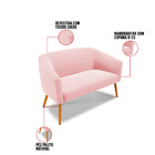 Namoradeira E 2 Poltronas Pé Palito Castanho Stella Suede D03