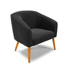 Namoradeira E 2 Poltronas Pé Palito Castanho Stella Suede D03