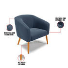 Namoradeira E 2 Poltronas Pé Palito Castanho Stella Suede D03