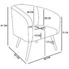 Namoradeira E 2 Poltronas Pé Palito Castanho Stella Suede Pre