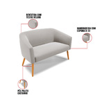 Namoradeira E 2 Poltronas Pé Palito Castanho Stella Veludo D0