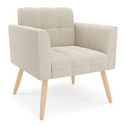 Namoradeira E 2 Poltronas Pé Palito Natural Elisa Bouclê D03