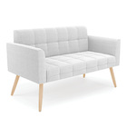 Namoradeira E 2 Poltronas Pé Palito Natural Elisa Bouclê D03