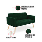 Namoradeira E 2 Poltronas Pé Palito Natural Elisa Bouclê Verd