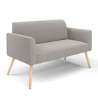 Namoradeira E 2 Poltronas Pé Palito Natural Marisa Bouclê Cin