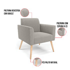 Namoradeira E 2 Poltronas Pé Palito Natural Marisa Bouclê Cin