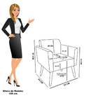 Namoradeira E 2 Poltronas Pé Palito Natural Marisa Bouclê Cin