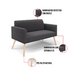 Namoradeira E 2 Poltronas Pé Palito Natural Marisa Bouclê Gra