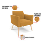 Namoradeira E 2 Poltronas Pé Palito Natural Marisa Bouclê Mos