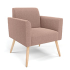 Namoradeira E 2 Poltronas Pé Palito Natural Marisa Bouclê Rosê