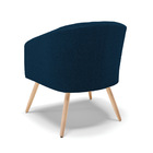 Namoradeira E 2 Poltronas Pé Palito Natural Stella Bouclê Azu