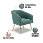 Namoradeira E 2 Poltronas Pé Palito Natural Stella Bouclê D03