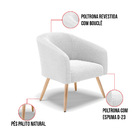 Namoradeira E 2 Poltronas Pé Palito Natural Stella Bouclê D03