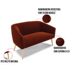 Namoradeira E 2 Poltronas Pé Palito Natural Stella Bouclê D03