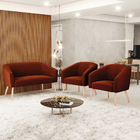 Namoradeira E 2 Poltronas Pé Palito Natural Stella Bouclê D03