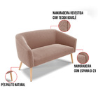 Namoradeira E 2 Poltronas Pé Palito Natural Stella Bouclê D03