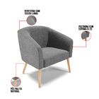 Namoradeira E 2 Poltronas Pé Palito Natural Stella Linho D03