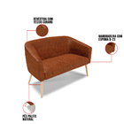 Namoradeira E 2 Poltronas Pé Palito Natural Stella Sintético