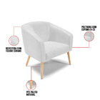 Namoradeira E 2 Poltronas Pé Palito Natural Stella Sintético