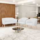 Namoradeira E 2 Poltronas Pé Palito Natural Stella Sintético