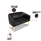 Namoradeira E 2 Poltronas Pé Palito Natural Stella Sintético