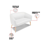 Namoradeira E 2 Poltronas Pé Palito Natural Stella Sintético