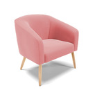 Namoradeira E 2 Poltronas Pé Palito Natural Stella Suede D03