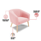 Namoradeira E 2 Poltronas Pé Palito Natural Stella Suede D03