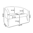 Namoradeira E 2 Poltronas Pé Palito Natural Stella Suede D03