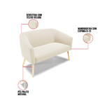 Namoradeira E 2 Poltronas Pé Palito Natural Stella Veludo D03