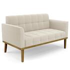 Namoradeira E Poltrona Base Madeira Castanho Ana Boucle Bege