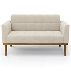 Namoradeira E Poltrona Base Madeira Castanho Ana Boucle Bege