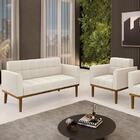 Namoradeira E Poltrona Base Madeira Castanho Ana Boucle Bege