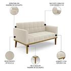 Namoradeira E Poltrona Base Madeira Castanho Ana Boucle Bege