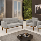 Namoradeira E Poltrona Base Madeira Fixa Cast Elisa Bouclê Ci