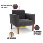 Namoradeira E Poltrona Base Madeira Fixa Cast Elisa Bouclê D0